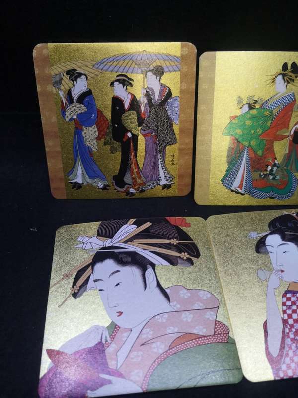Vintage Ukiyoe Japanese coasters