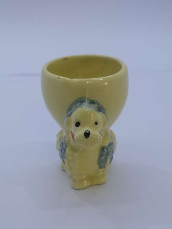Yellow poodle egg cup