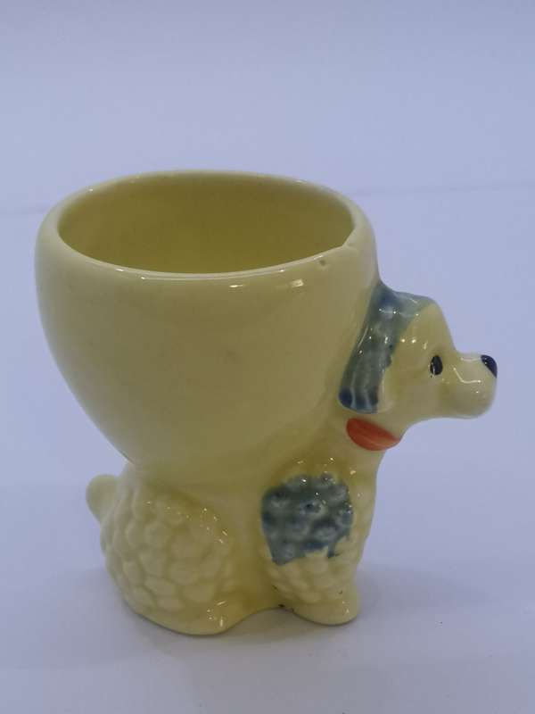 Yellow poodle egg cup