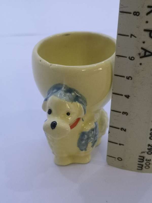 Yellow poodle egg cup