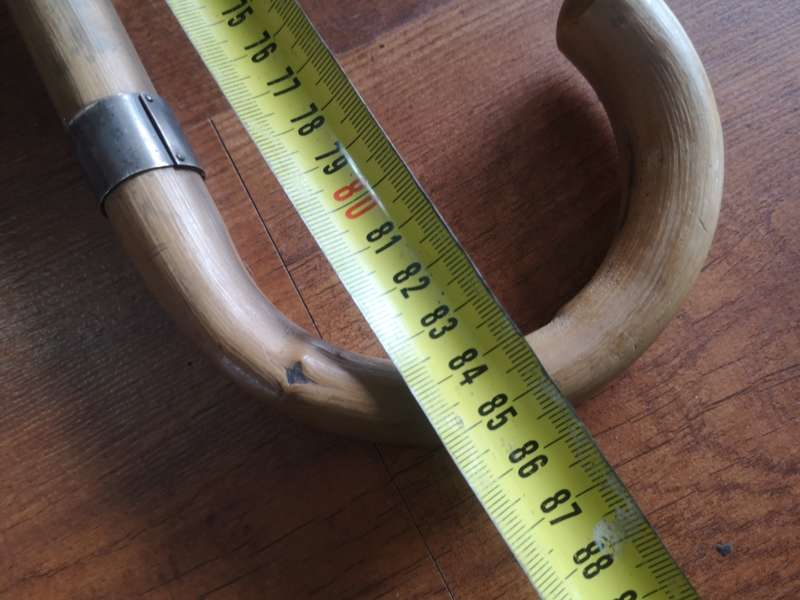 Vintage walking stick with silver cuff - engraved
