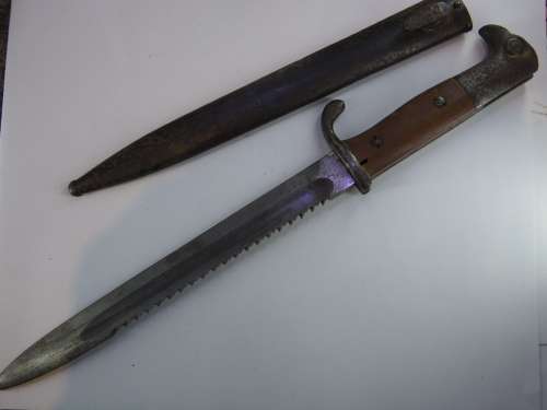 German KS98 "SAWBACK" Bayonet and Scabbard