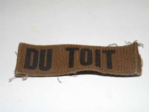 SADF PRINTED NAME TAG (DU TOIT)