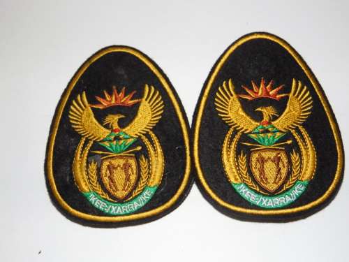 OLD SANDF STEPOUT WOI EMBROIDERED RANK SET WITH PINS