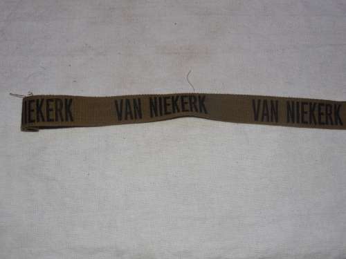 SADF NAME TAG (VAN NIEKERK) X3