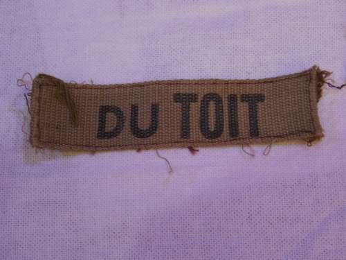 SADF PRINTED NAME TAG DU TOIT
