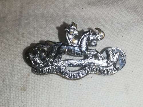 UMVOTI MOUNTED RIFLES R/H CHROME COLLAR BADGE