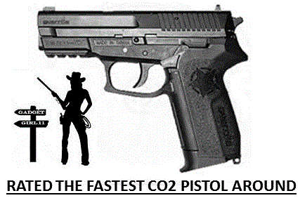 Guerrilla Snore Store demo 4.5mm CO2 Pistol, includes 5 gas 295 BB bullets & Safety Glasses