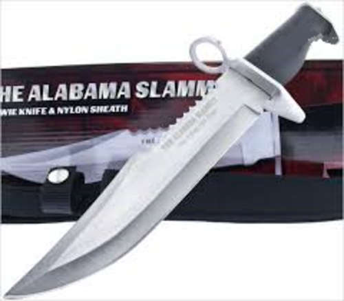 Alabama Slammer 12.5" Bowie Combat Knife Bayonet Ring Skull Crusher Sawback