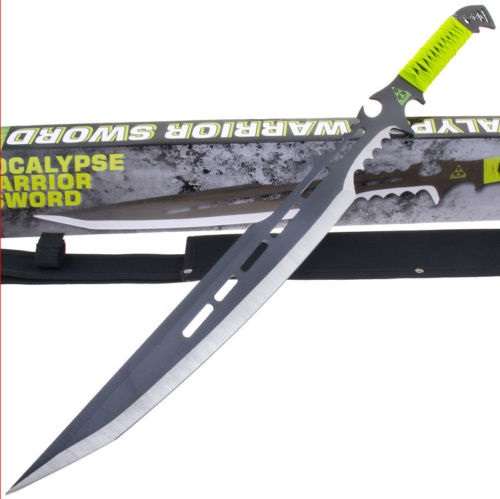 Apocalypse Warrior Sword Green Handle Machete. Hunting Zombies, Collector.