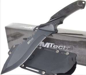 MTech Star Logo Recurve Tactical Combat Knife Survival Sawback Full Tang 440