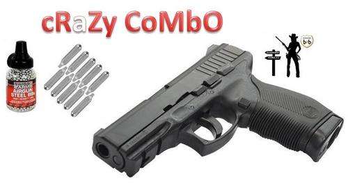 KWC 24/7 4.5mm Co2 BB Pistol (Metal slide) + 10 gas + 1500 Metal BB Bullets
