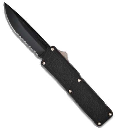 Lightning D/A OTF Automatic Knife - BLACK - 50/50 Edge
