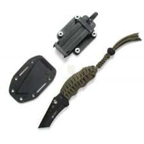 CRKT 2030CW Triumph N.E.C.K. Knife, Black Finish, Cord Wrap Handle, PlainEdge