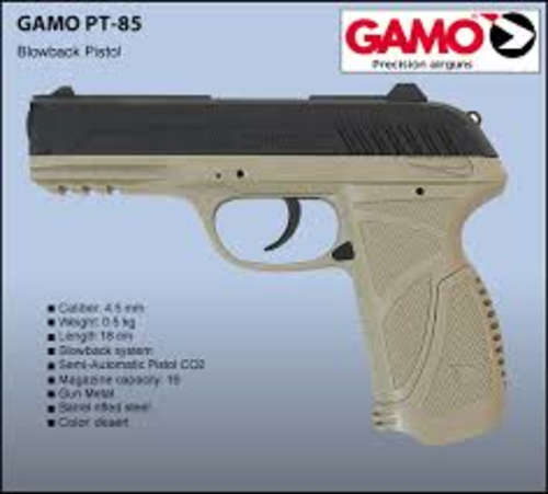 Gamo PT-85 Desert Limited Edition 4.5mm Co2 Pellet Blowback Pistol. Extra Mag, Gamo Soft case ++++++
