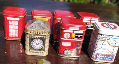 Collection of tins