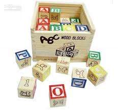 ABC Blocks in Wooden Box