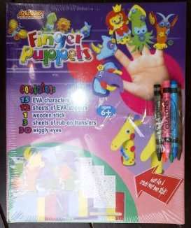 Finger Puppets Kit (makes 15) - Create your Own with Free Crayons