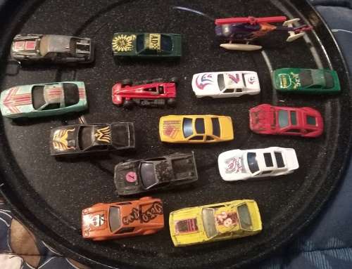 Collection of well loved and played die cast cars