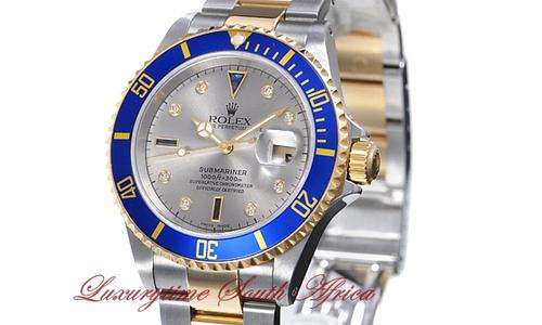 Rolex Submariner 2 Tone Silver Blue Sapphire & Diamond Dial**STUNNING WATCH**
