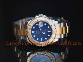 ROLEX YACHTMASTER MIDSIZE STEEL & 18k YELLOW GOLD BLUE DIAL MINT**1st Bidder will win Auction**