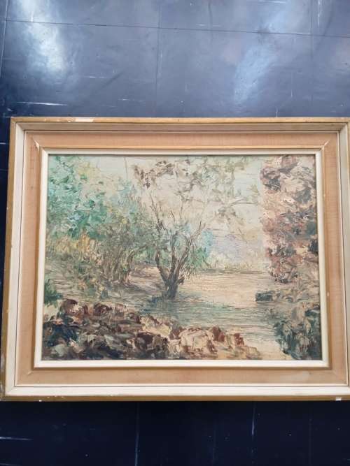 A VERY OLD OIL ON BOARD SIGNED FAZEKI DATED 1972. JHB