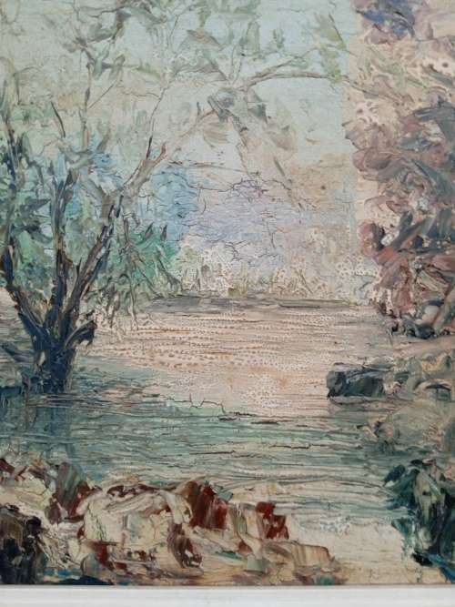A VERY OLD OIL ON BOARD SIGNED FAZEKI DATED 1972. JHB