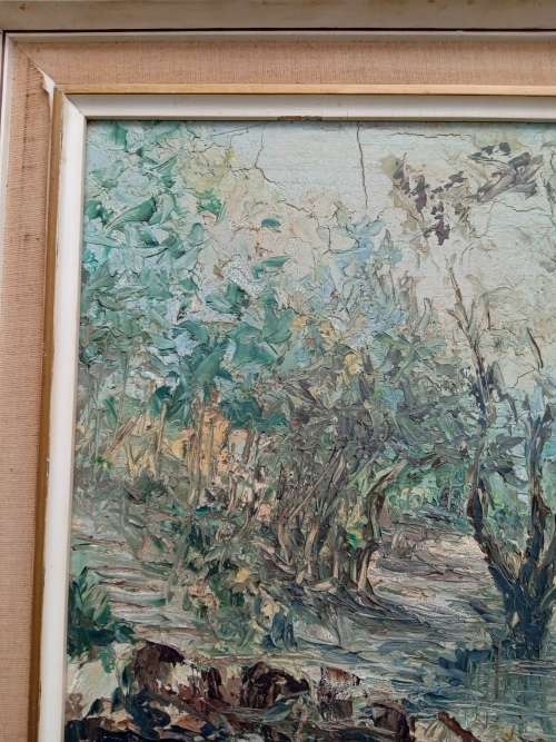 A VERY OLD OIL ON BOARD SIGNED FAZEKI DATED 1972. JHB