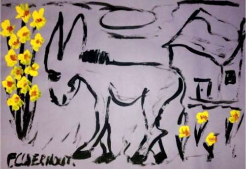 LARGE Frans Claerhout - Donkey - 595mm x 420mm