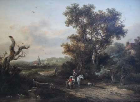 19th CENTURY RICHARD H. HILDER(1813-1852) OIL ON WOOD PANEL