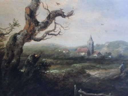 19th CENTURY RICHARD H. HILDER(1813-1852) OIL ON WOOD PANEL