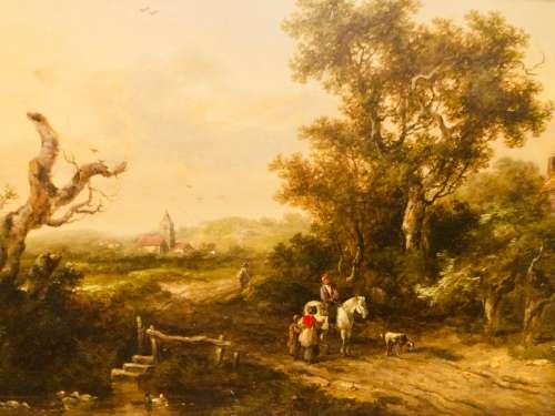 19th CENTURY RICHARD H. HILDER(1813-1852) OIL ON WOOD PANEL