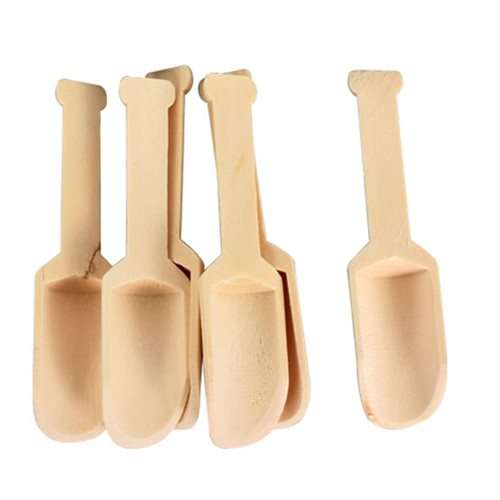 6pc Mini Wooden Scoop Spoons