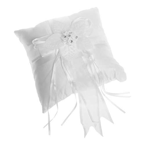 White Silk/Satin RING BEARER PILLOW 20cm x 20cm