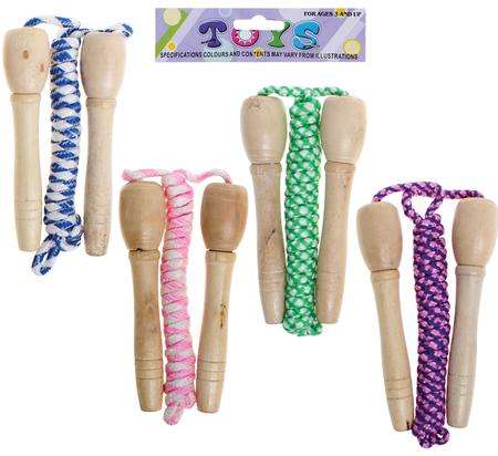1 x 2.24m Skipping Rope Wood Handles