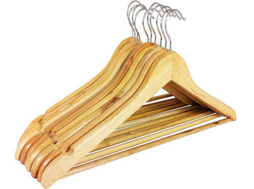 Wooden Hanger - NATURAL Wood Finish - 10 piece