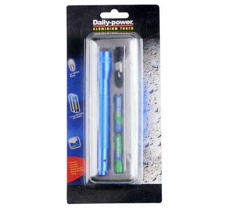 Metal Penlight Torch +2AAA-Batteries + Storage Box