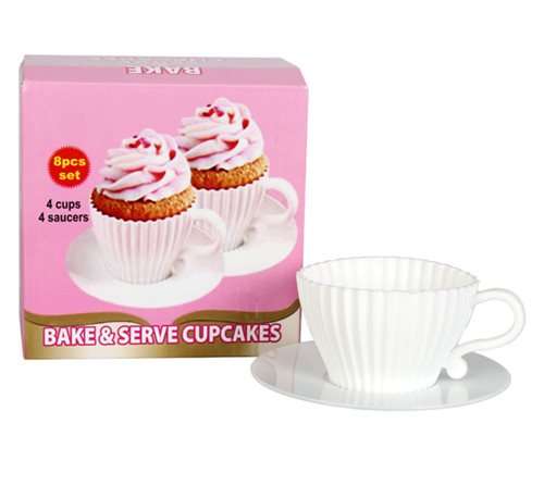 8 Piece BAKE AND SERVE CUPCAKE - CUP AND SAUCER