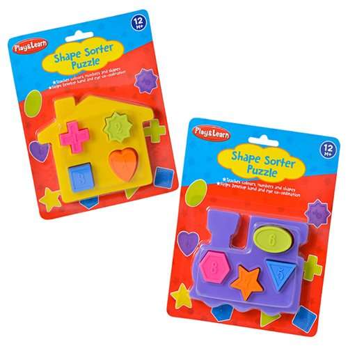 MINI SHAPE SORTER TOY - AVAILABLE IN 2 DESIGNS AS SHOWN