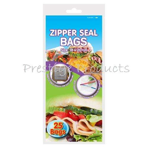 Zipper Seal Storage/Freezer Bags - Pack of 25
