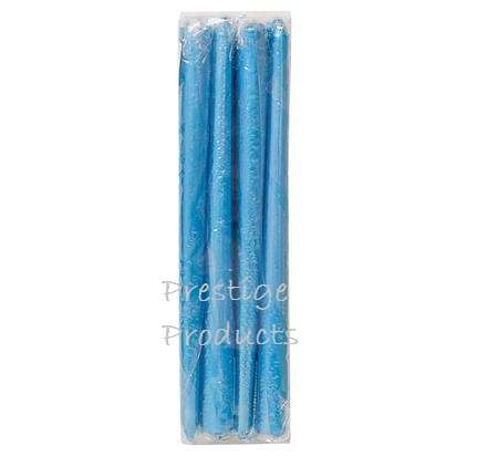 25 cm TEAL/TURQUOISE METALLIC TAPERED CANDLES-  Pack of 12