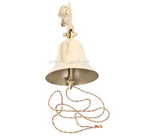 Brass Ship Bell 11cm  Solid Nautical Home Garden Kitchen Boat Decor With Cord