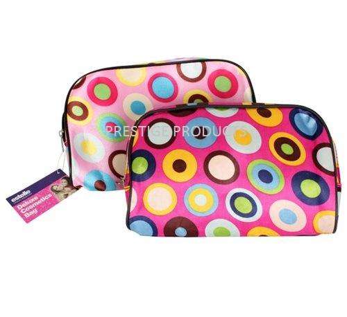 1 x Cosmetic Bag, Dotted Design  16x24x7cm, Assorted Patterns