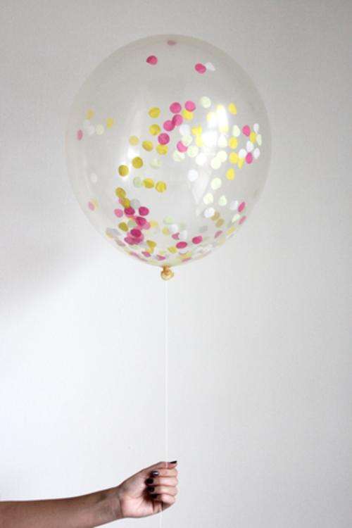 CLEAR BALLOON Filled with your choice of Party Confetti - Just add helium for fun without the mess!