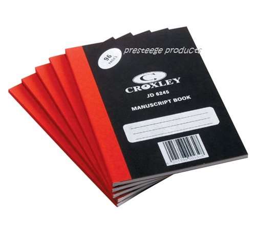 STATIONERY OFFICE SUPPLIES - Croxley Hard Cover A5 Manuscript Book  96 Pages