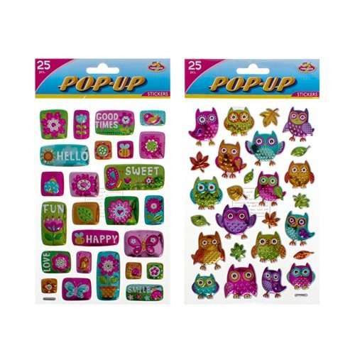 Pop-Up Stickers  Assorted Packs of 25