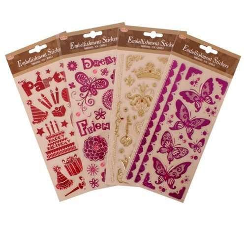 Embossed Foil Embellishment Sticker  Assorted