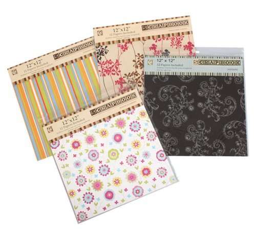Scrapbook Paper  305x305mm, 12 Assorted Designs