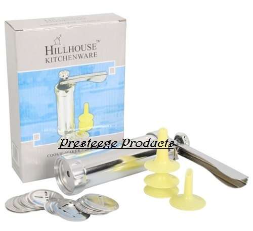 ON SALE NOW - STAINLESS STEEL DECORATING GUN / COOKIE PRESS WITH 20 DISCS