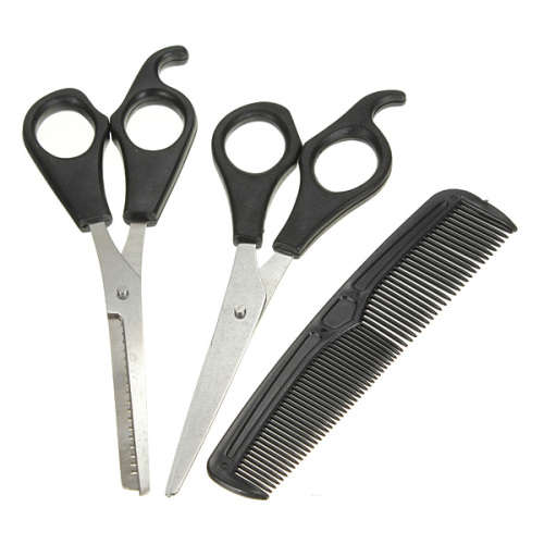1 x HAIR STYLIST SCISSOR 3 PACK SET THINNING SCISSORS COMB KIT HOME SALON CUTTING